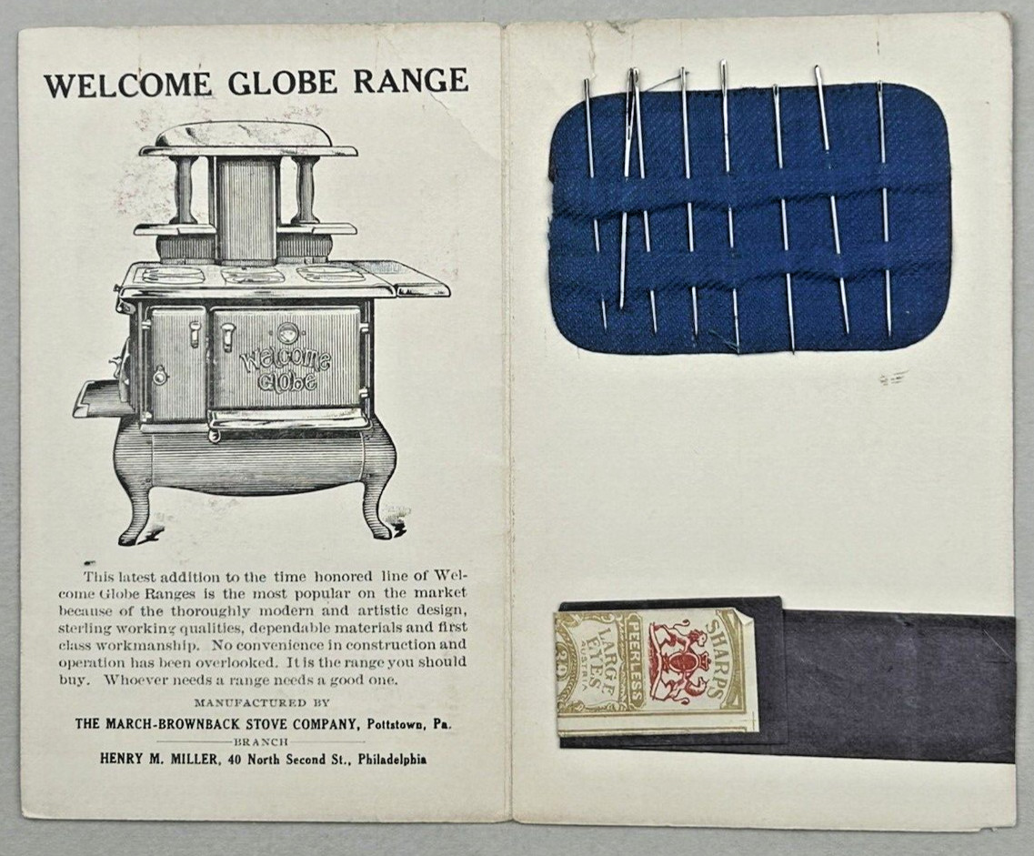 Antique Needle Book Globe Wood Range & Crown Warm Air Furnace Pottstown Pa.