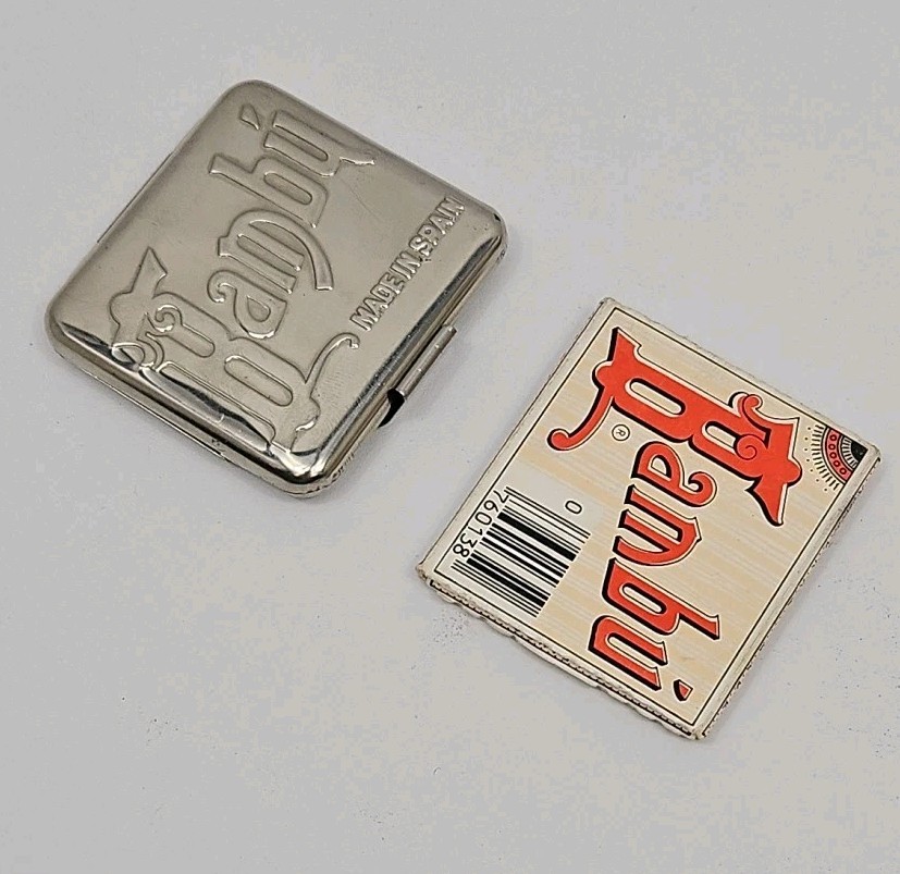 Vintage BAMBU ALCOY Metal Tin With Original Rolling Papers Inside Box