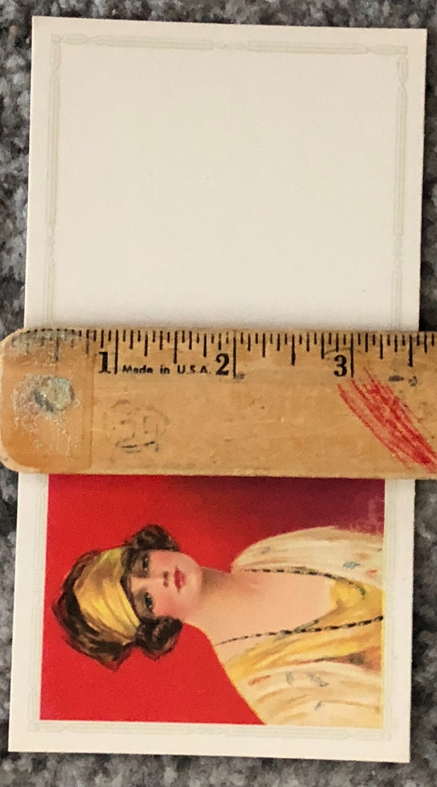 Antique Ink Blotter Salesman Sample Unused Old Stock 1920 Red Flapper Lady