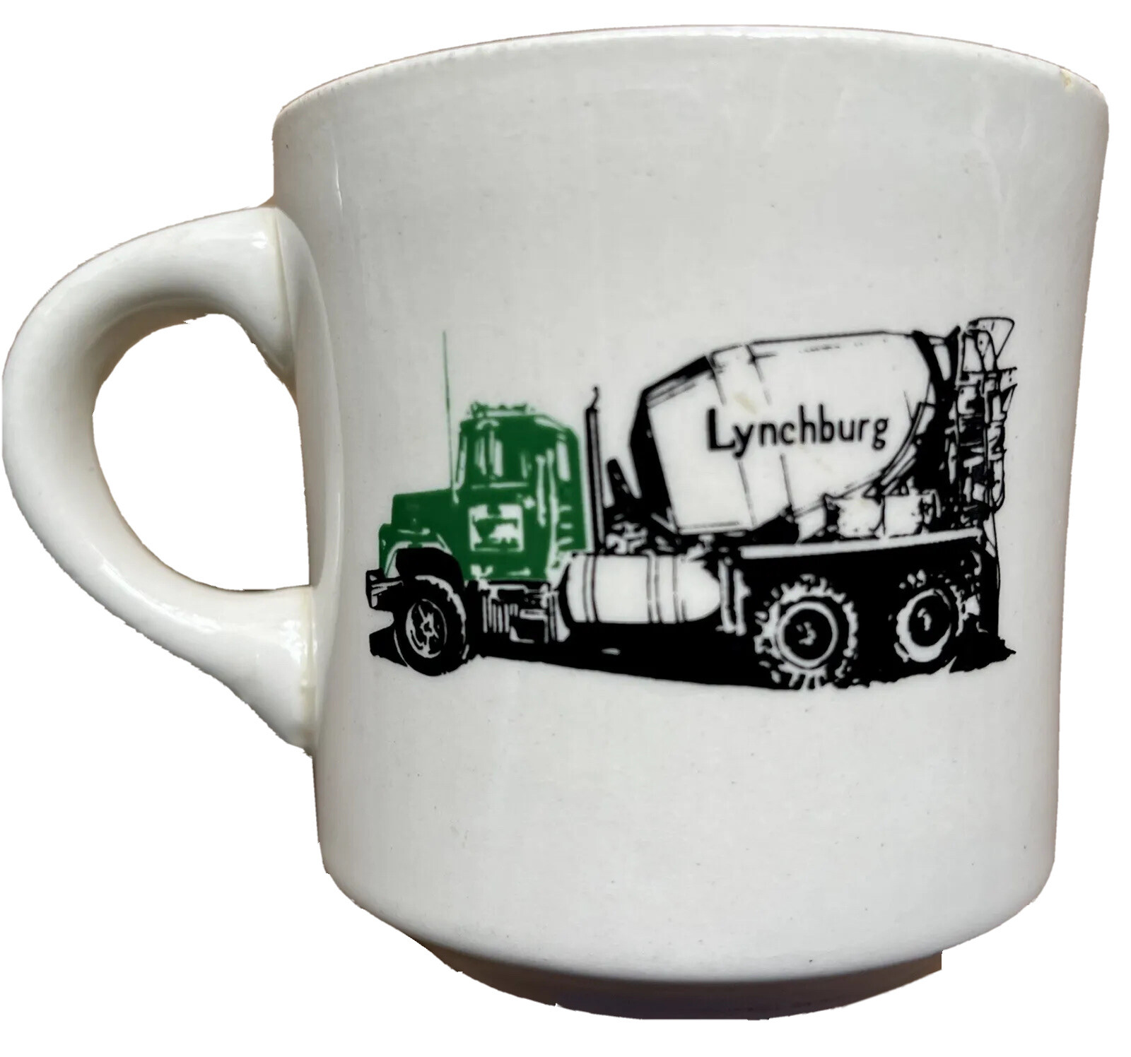 1970s 1980s LYNCHBURG READY MIX CONCRETE CERAMIC COFFEE MUG, USA, LYNCHBURG, VA