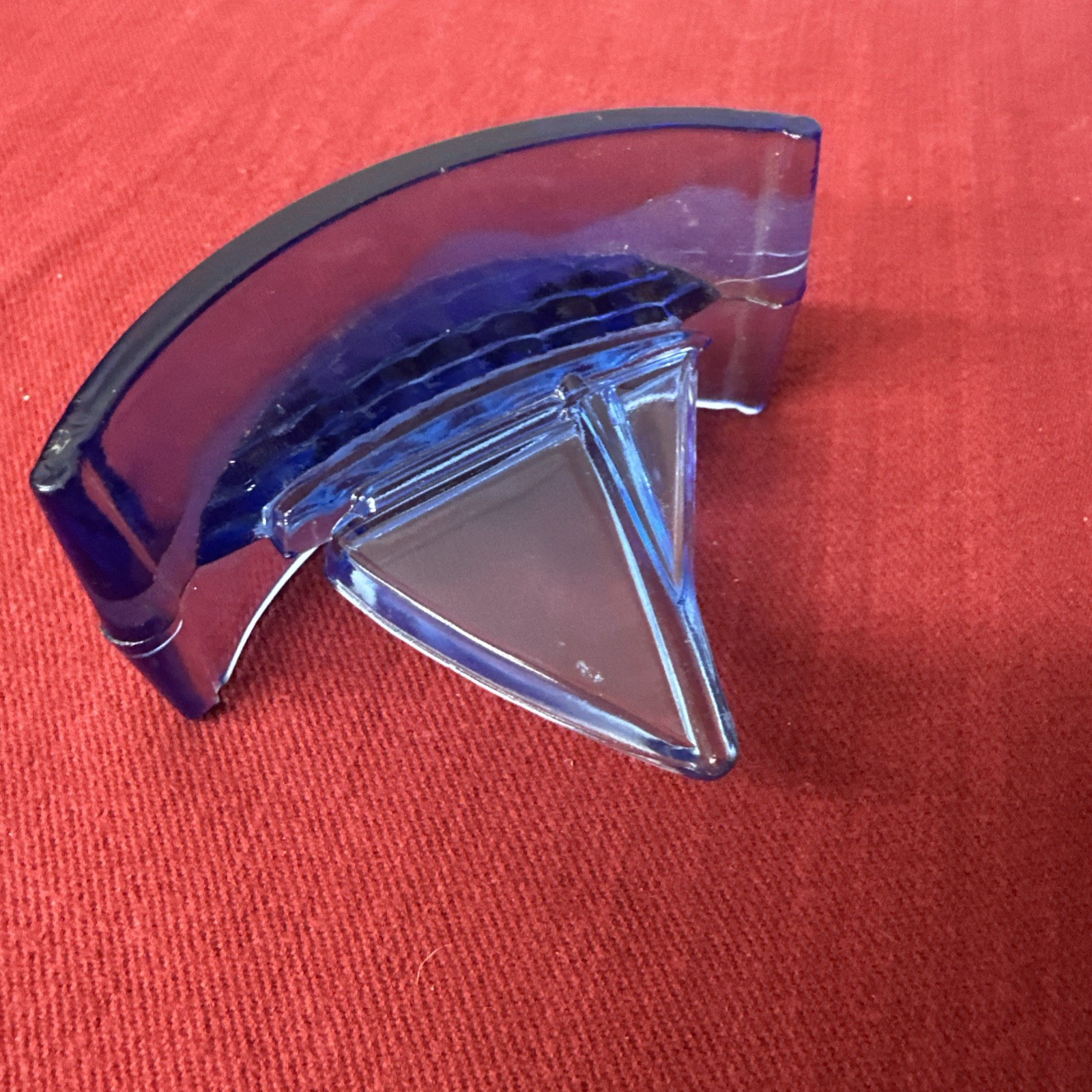 Houze Glass Cobalt Blue Sailboat Rocker Ink Blotter Vintage Figural 3.5”