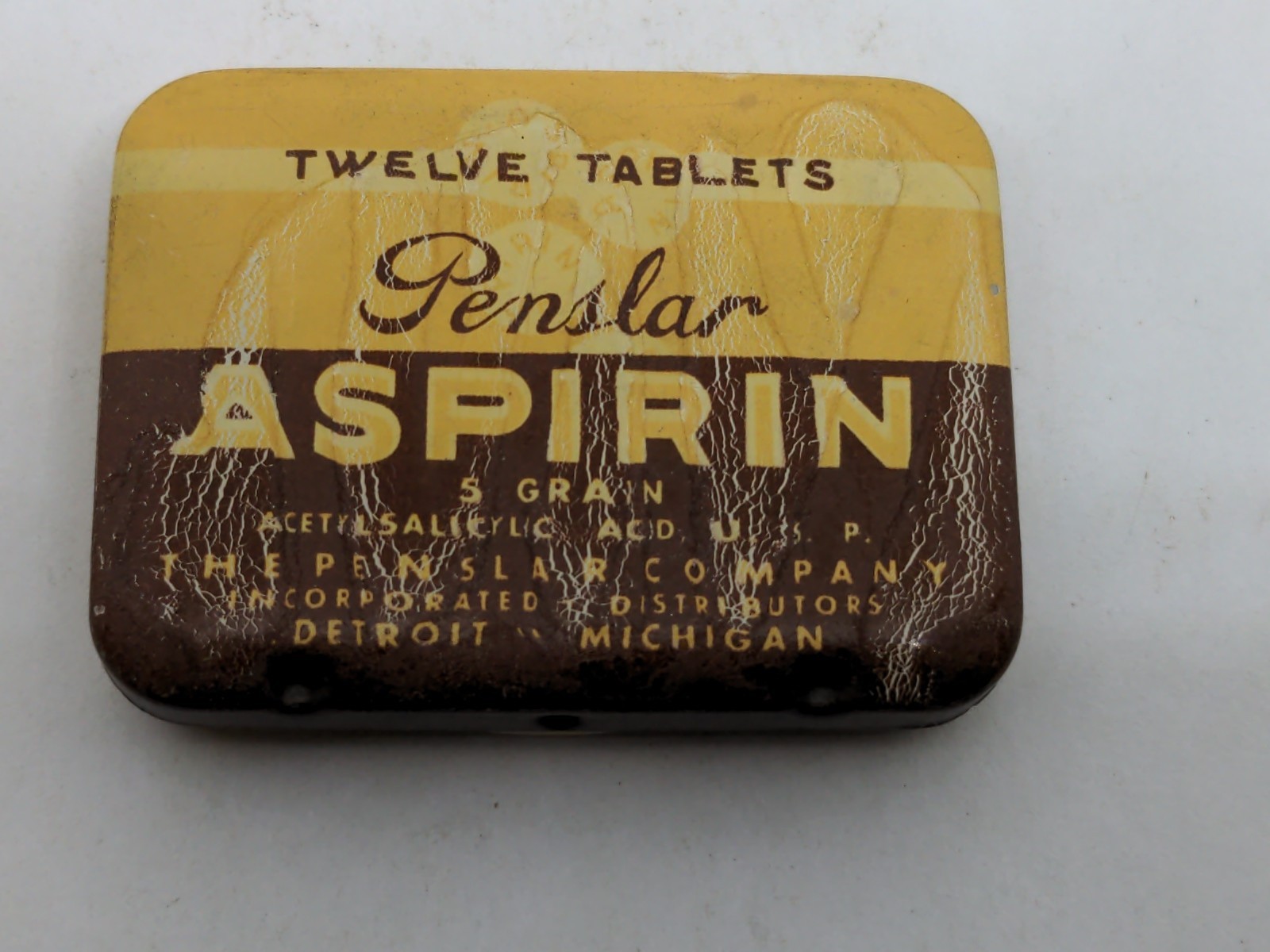 Penslar Aspirin The Penslar Company Incorporated Detroit Michigan vintage tin