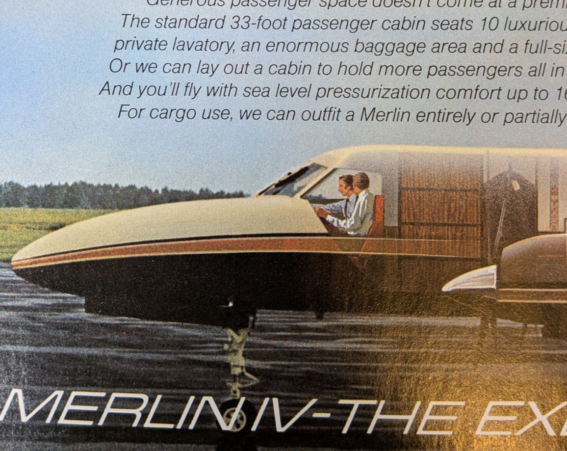 Vintage Amerlin Executive Stretch Aircraft Aviation Print Ad Private Plane
