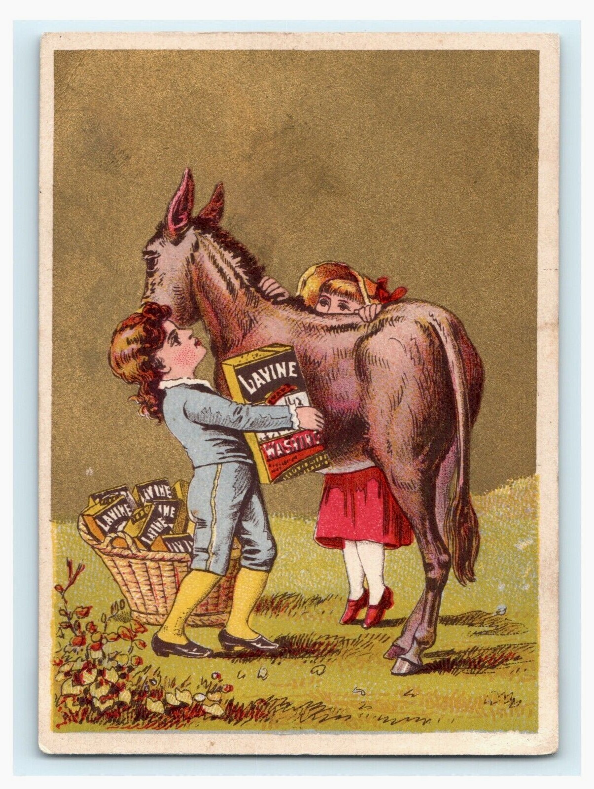 Lavine Donkey Children Autumn Scene Hartford CT Chemical Company