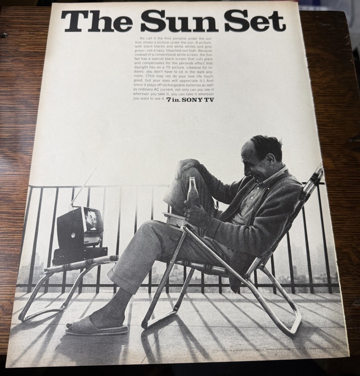 1966 7 in. SONY TV Ad – Vintage Magazine Print Ad