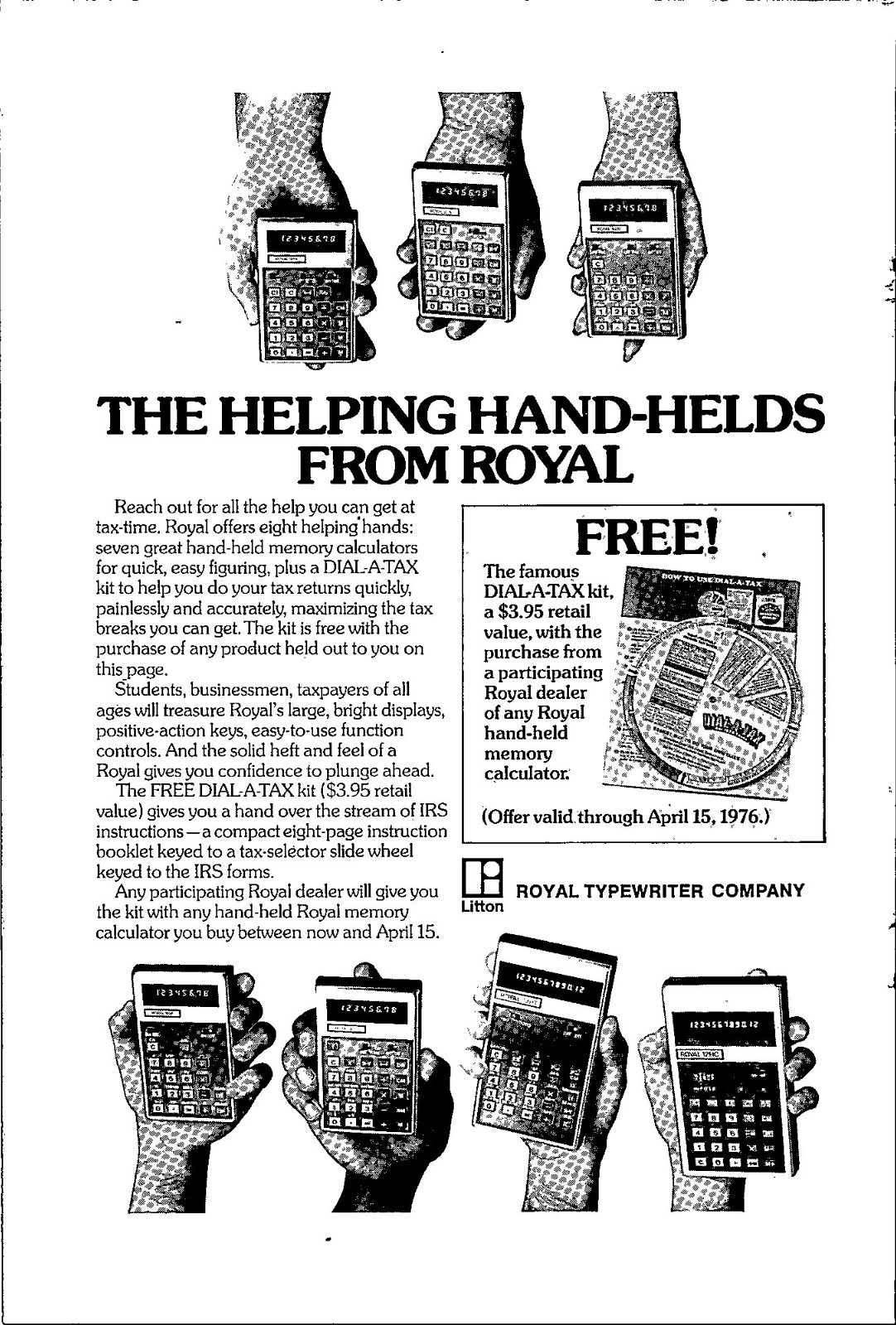 Royal Typewritter Company Helping Hand-Helds Vintage Print Ad