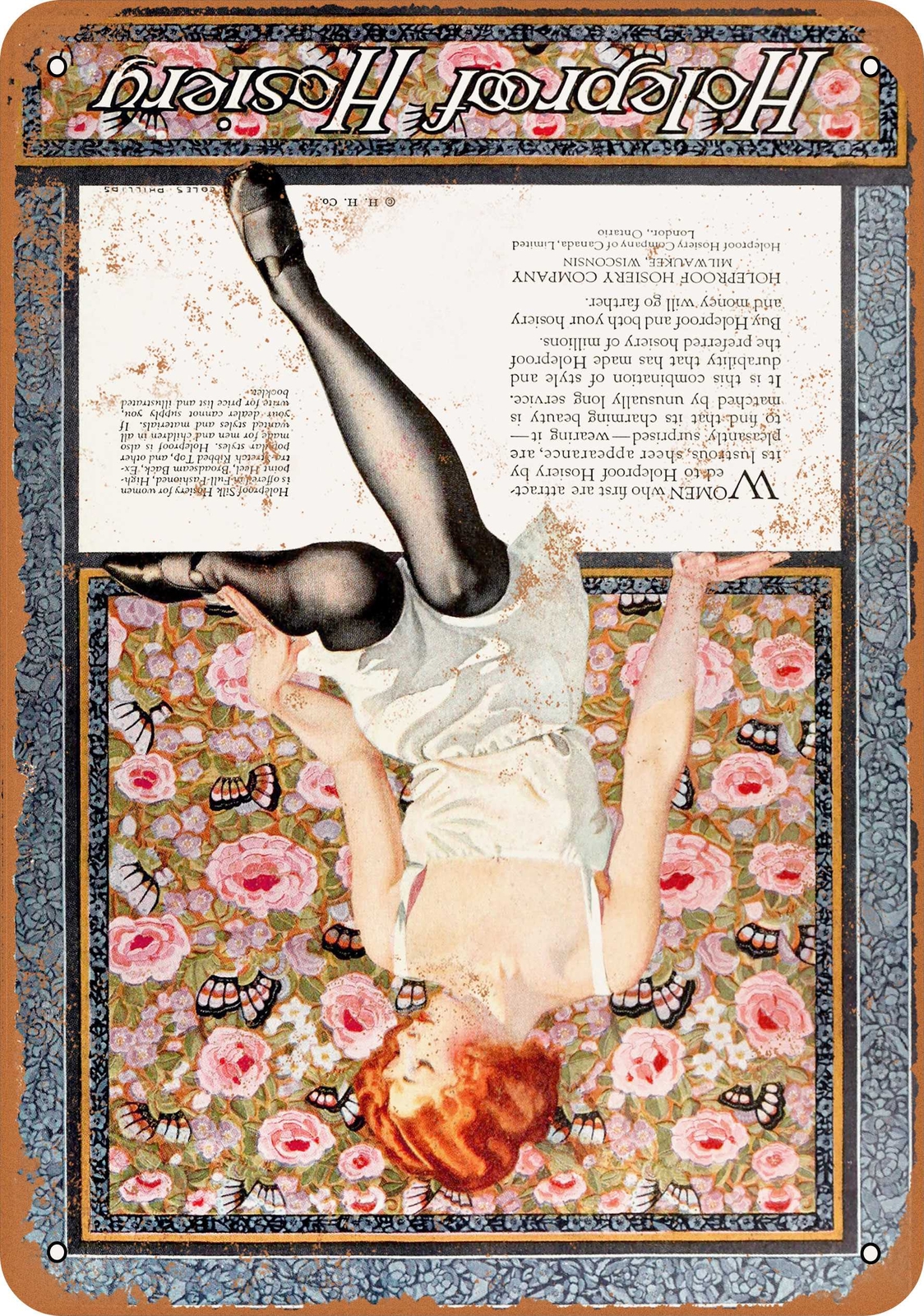Metal Sign – 1923 Holeproof Hosiery – Vintage Look Reproduction
