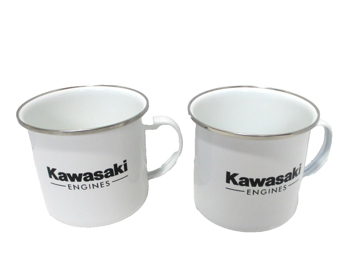 Kawasaki Engines Enamel Mug Coffee Cup Promotional Dealer Gift Camping X 2