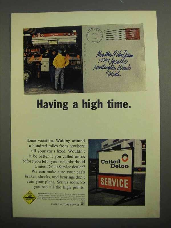 1966 United Delco Service Ad – Having a High Time