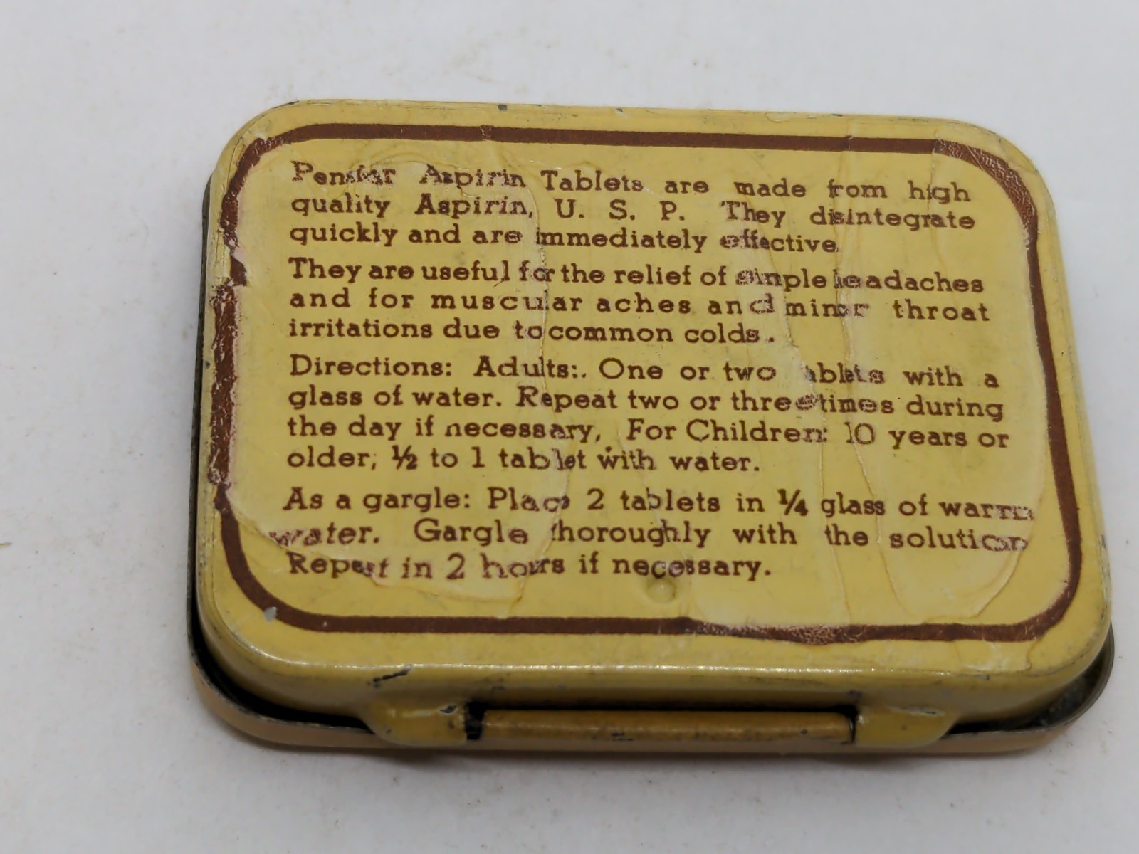 Penslar Aspirin The Penslar Company Incorporated Detroit Michigan vintage tin