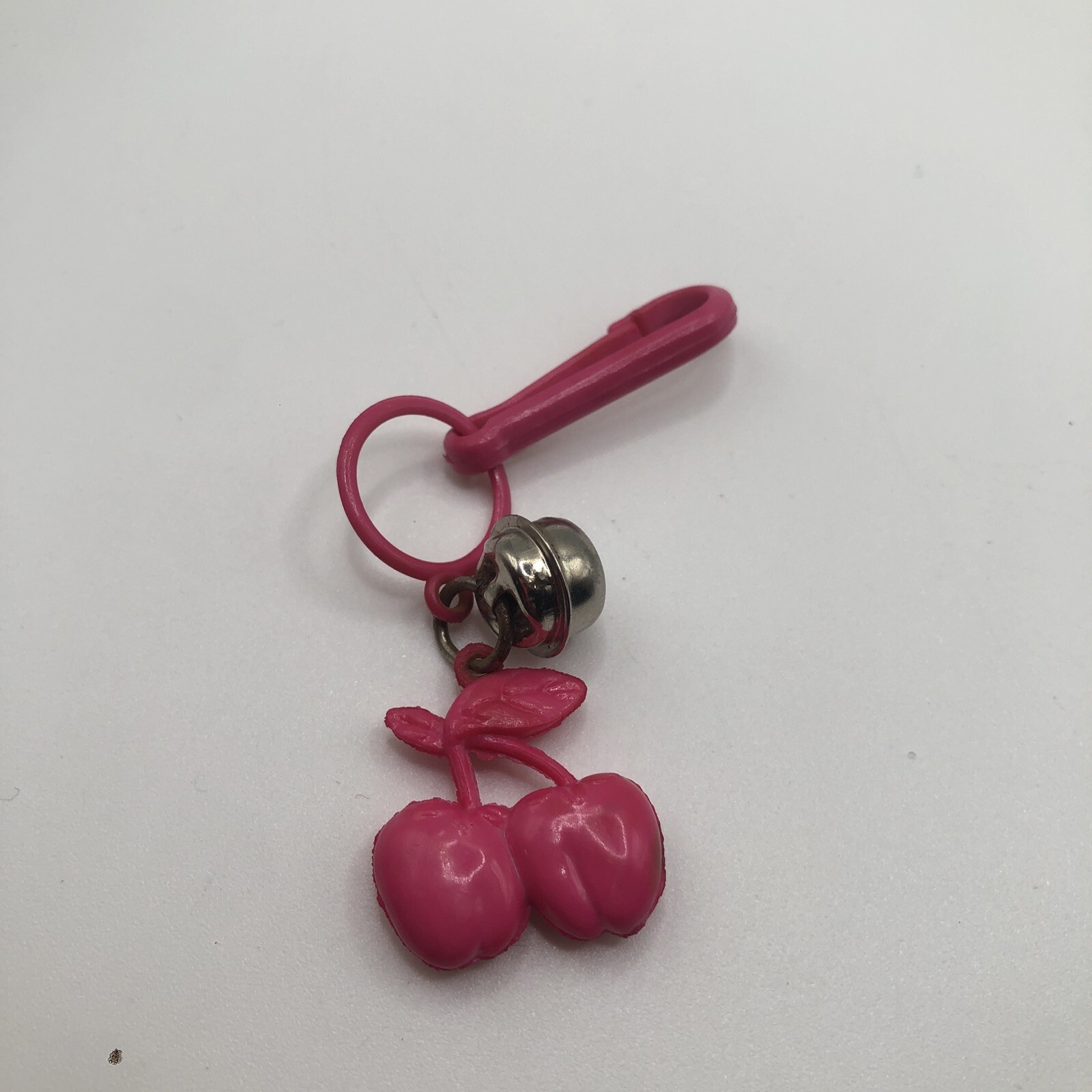 Vintage 1980s Plastic Bell Charm Fruit Cherry For 80s Necklace Cherries