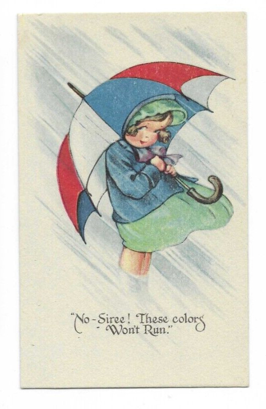 Old Adv Postcard Regal Umbrella York PA Leather Columbia Grafonolas Patriotic