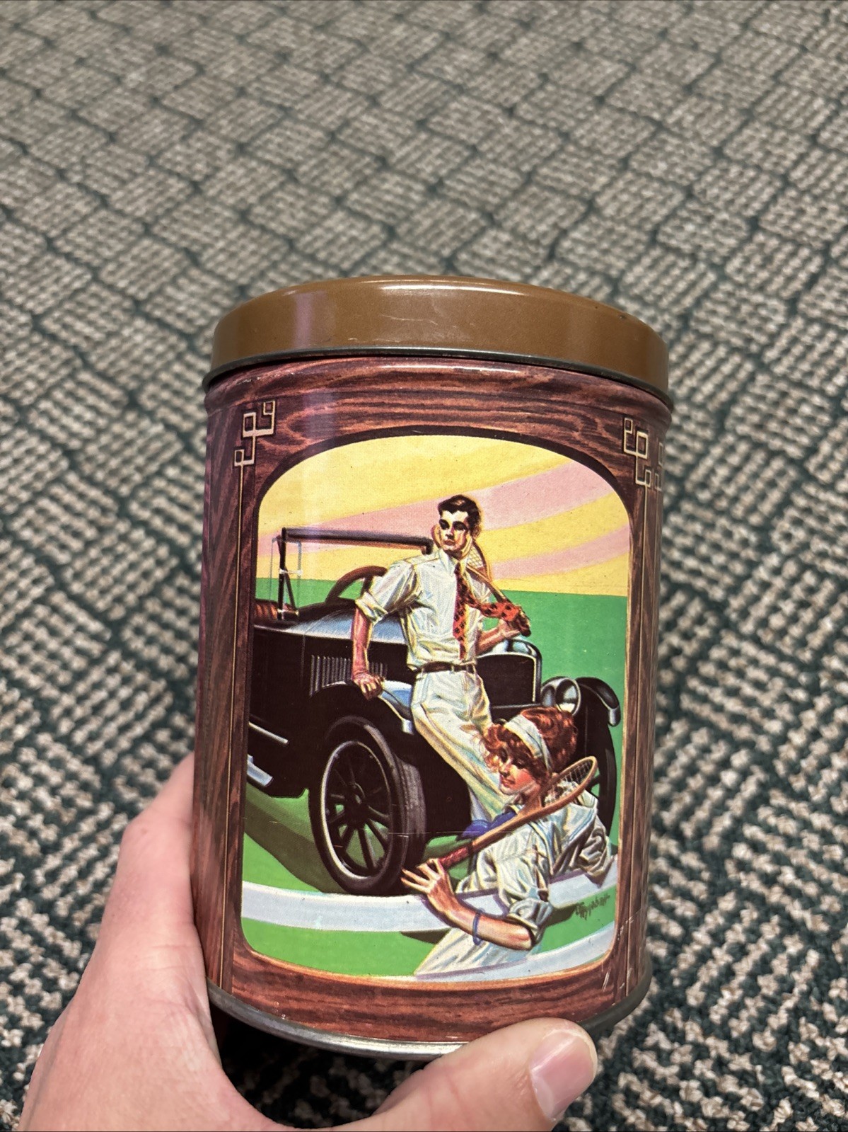 1990s Vintage Metal Raisin Nut Tin