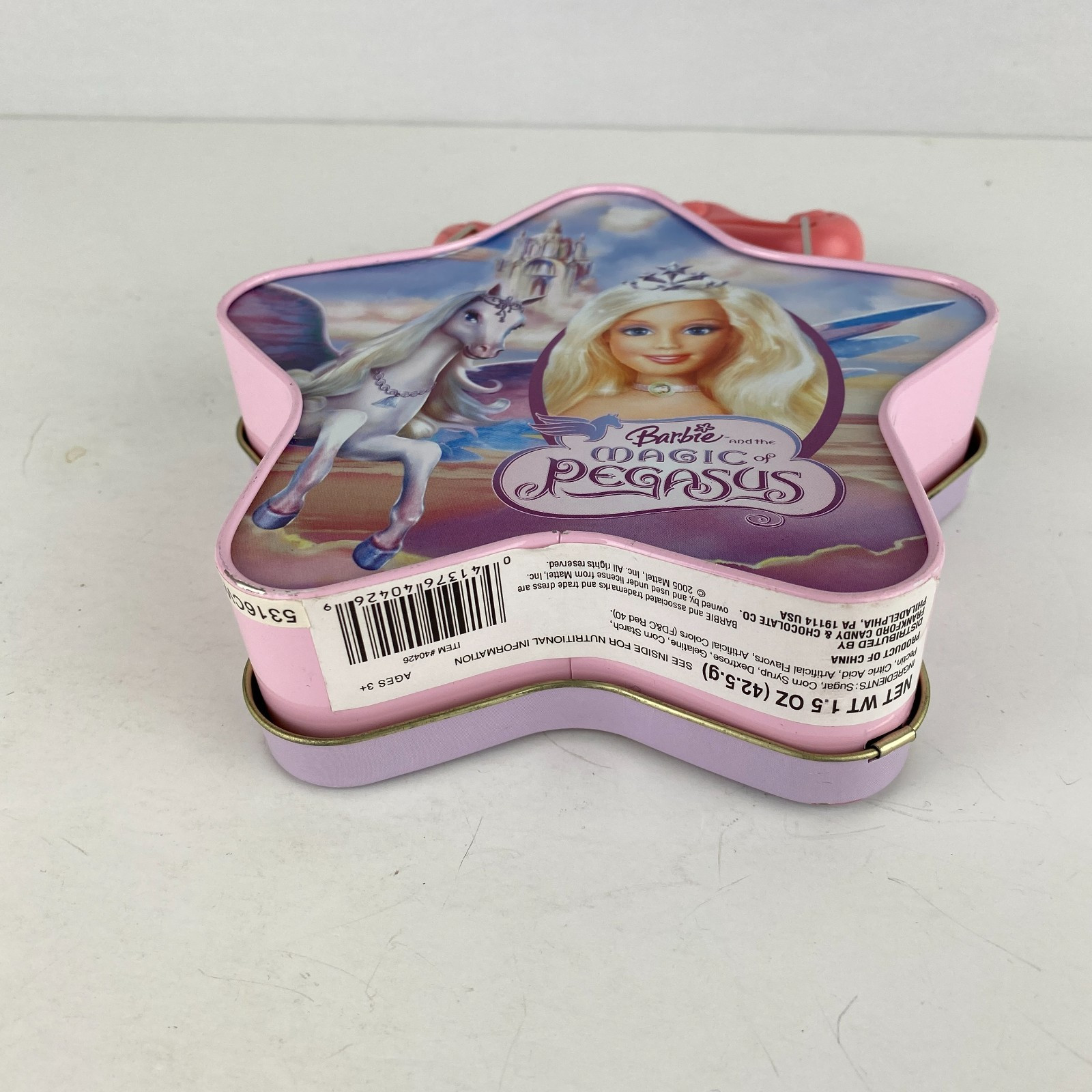 Barbie Collectible Tin With Handle Open Close Kids Character Magic Pegasus Kids