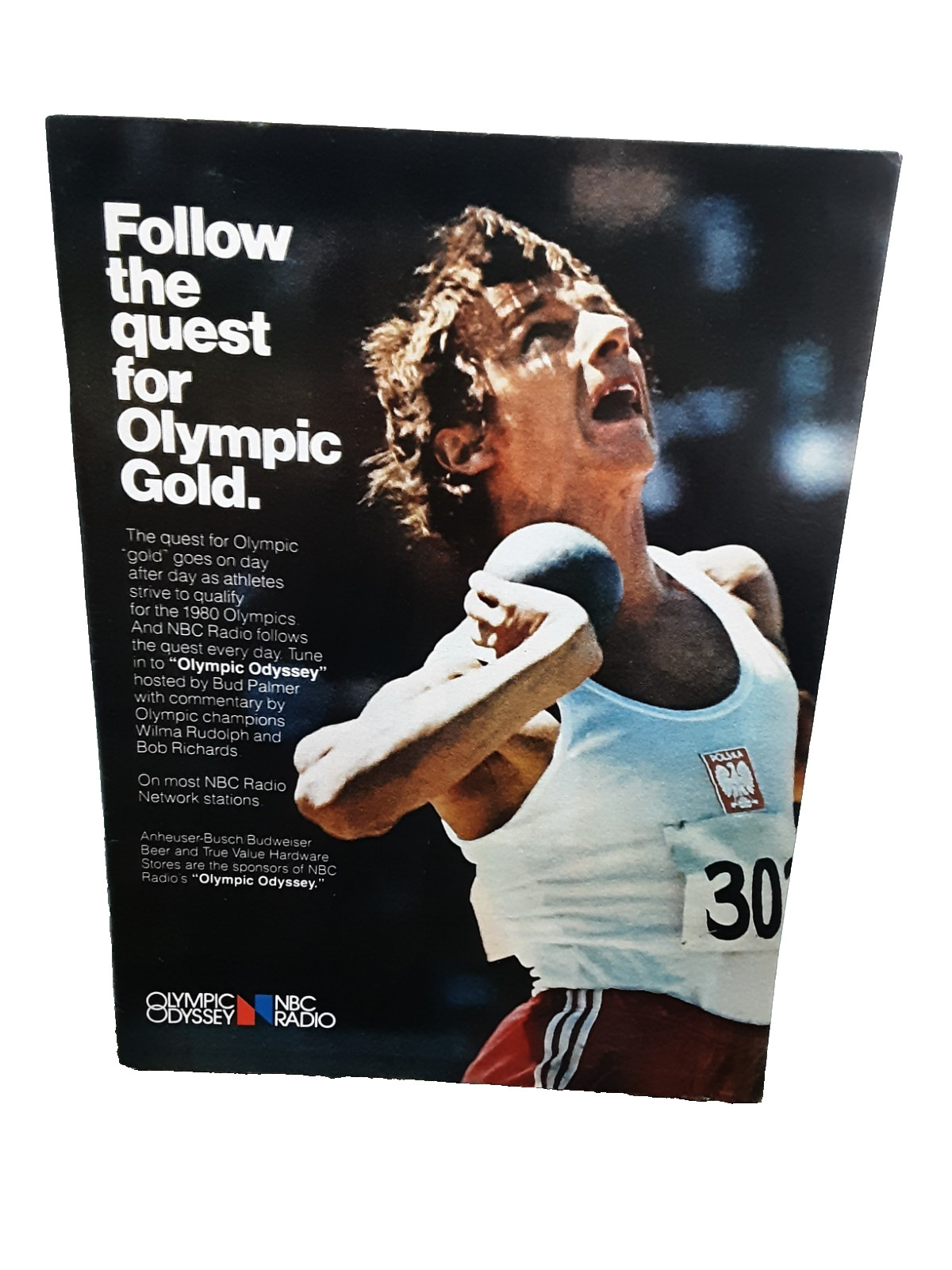 1979 1980 Olympics Print Ad NBC Radio Olympic Odyssey Vintage Track & Field