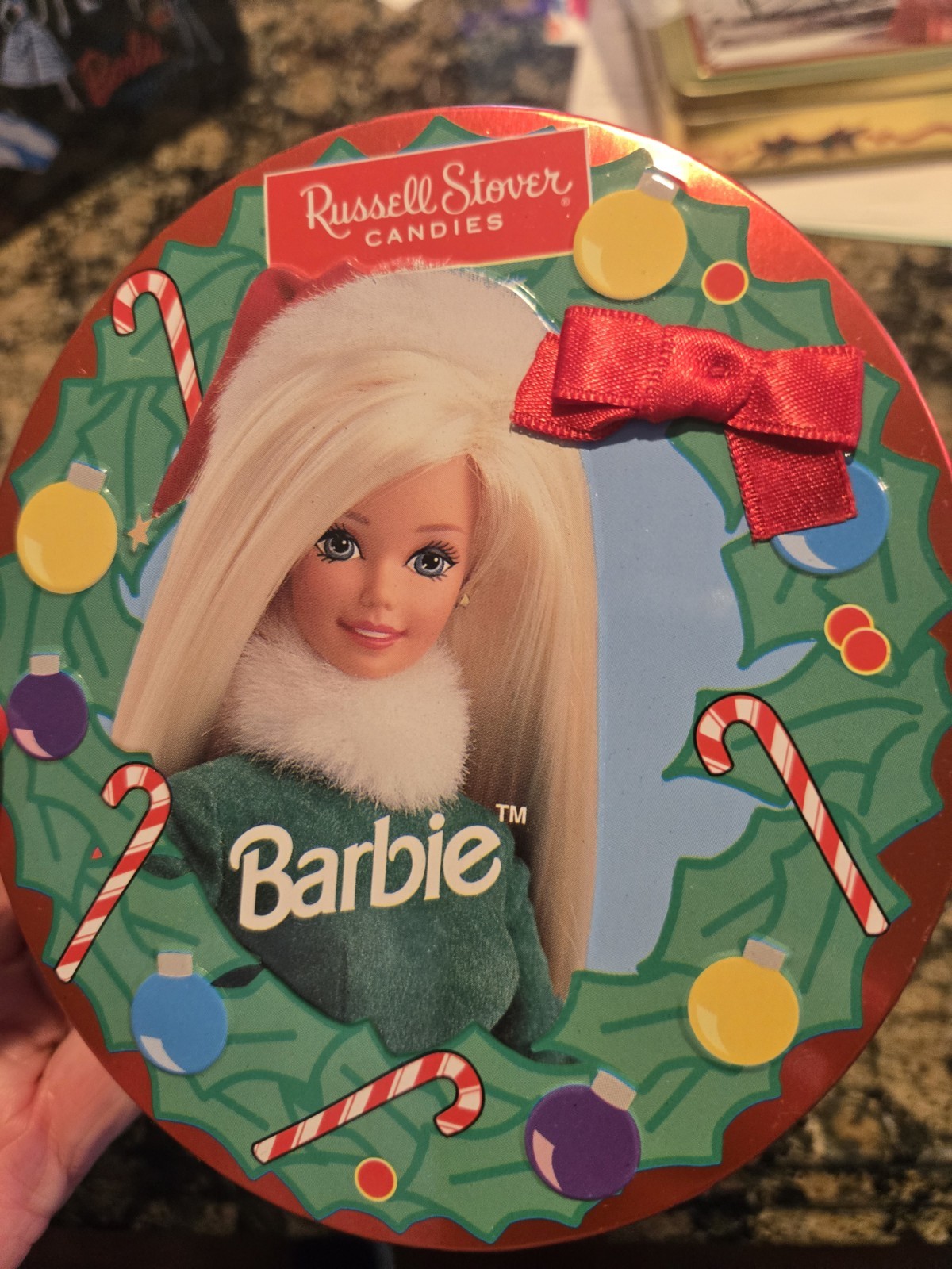 Barbie storage Tin Trinket Box Vintage Russell Stover Candy Box