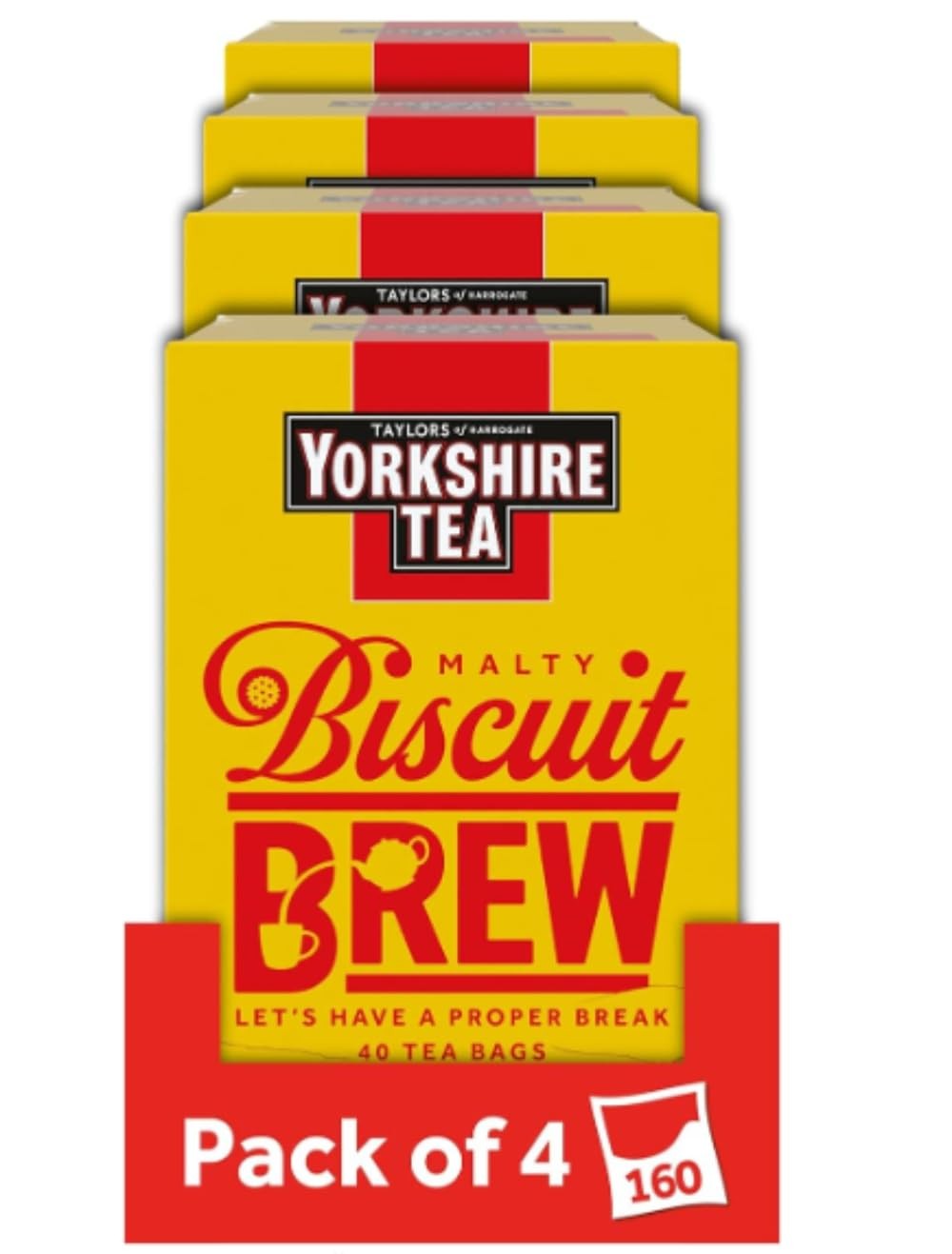 Yorkshire Tea Biscuit Brew Bags, Pack of 4 (total 40 Count (Pack 4)