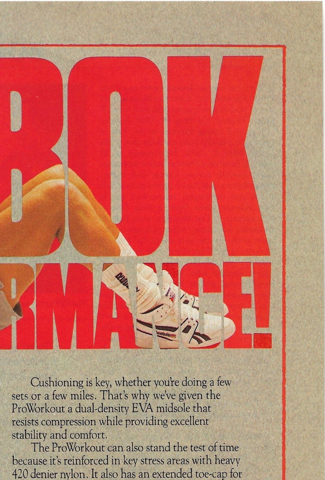 Vintage Print Ad Reebok ProWorkout Fitness Shoe – Reebok Is Performance Mar 1987