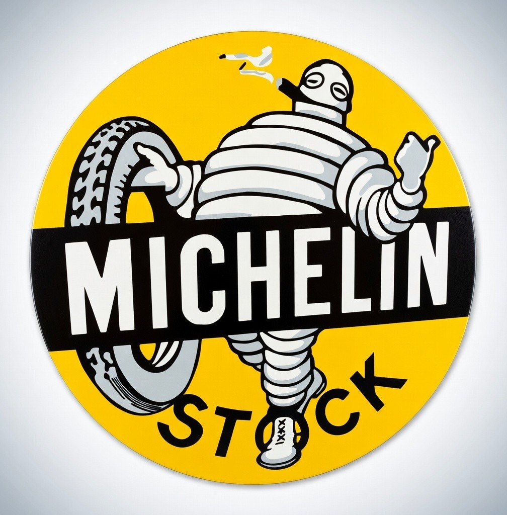 Michelin Man Wood Sign Hand Painted Vintage Style Garage Wall Art