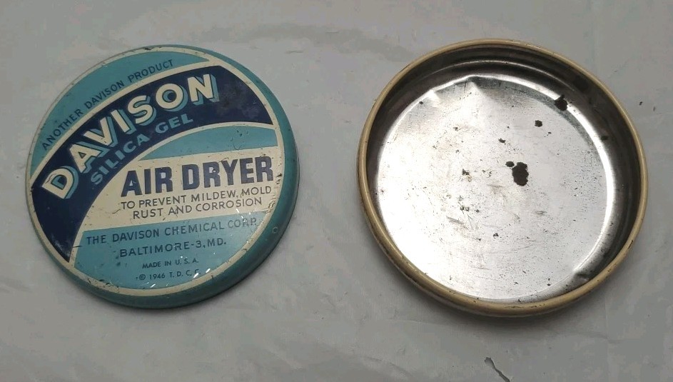 Vintage Davison Silica Gel Air Dryer Empty Tin Container