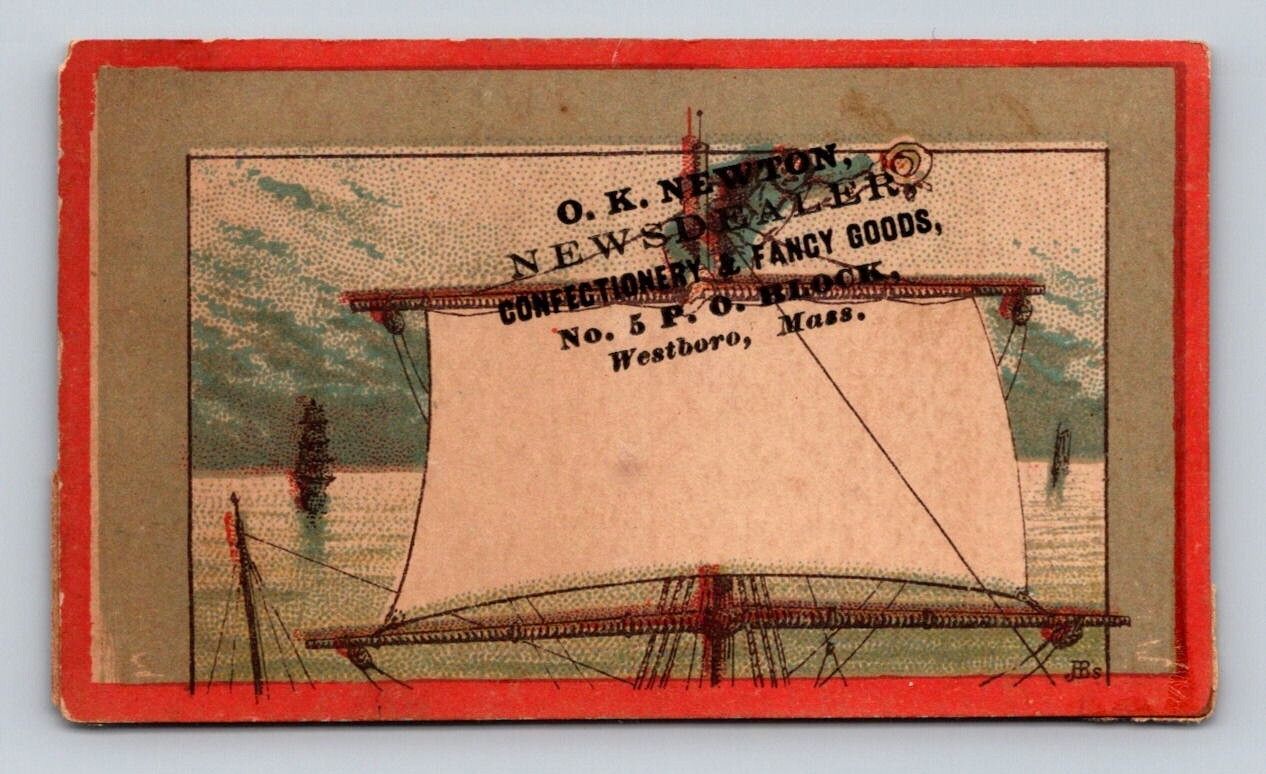 O K Newton News Dealer Confectionery Fancy Goods Westboro Massachusetts P106A
