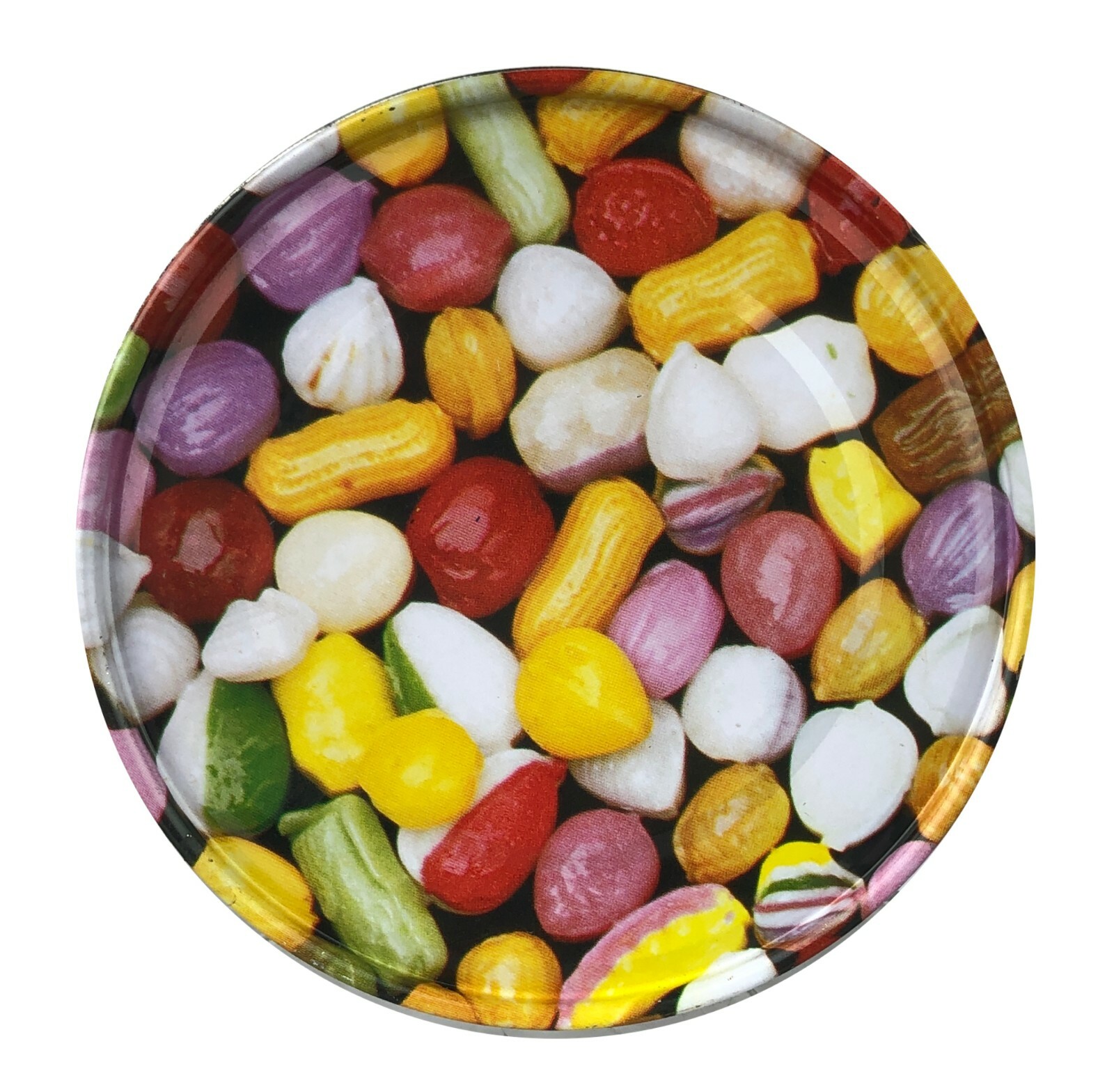 Vintage Bunte Filled Mix Colorful Candy Pail Bucket Tin EMPTY 6 x 6″ with Handle