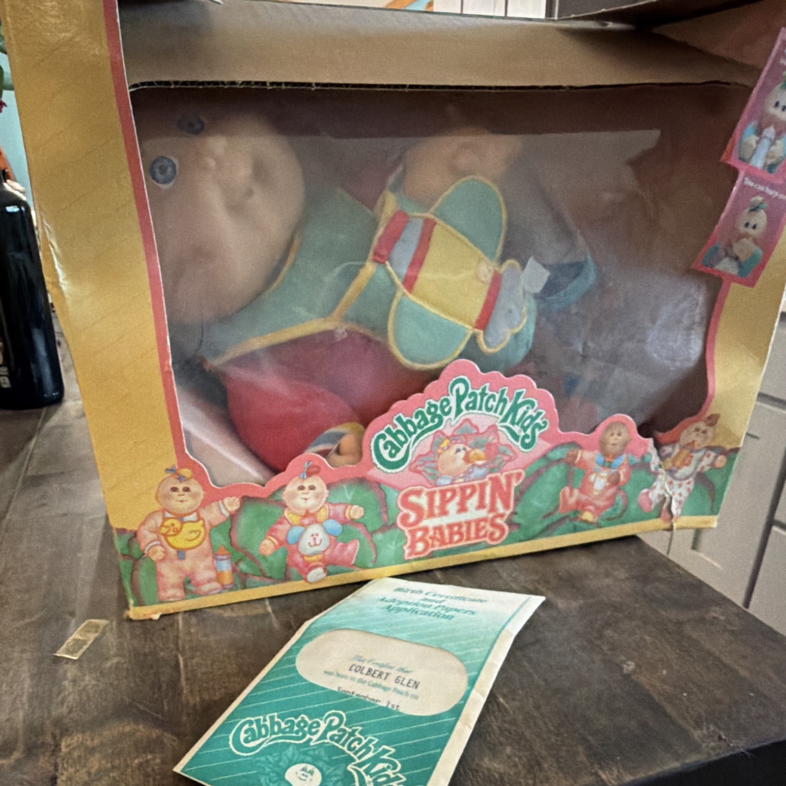 Cabbage Patch Kids Sippin’ Babies Doll Colbert Glen with Birth Certificate