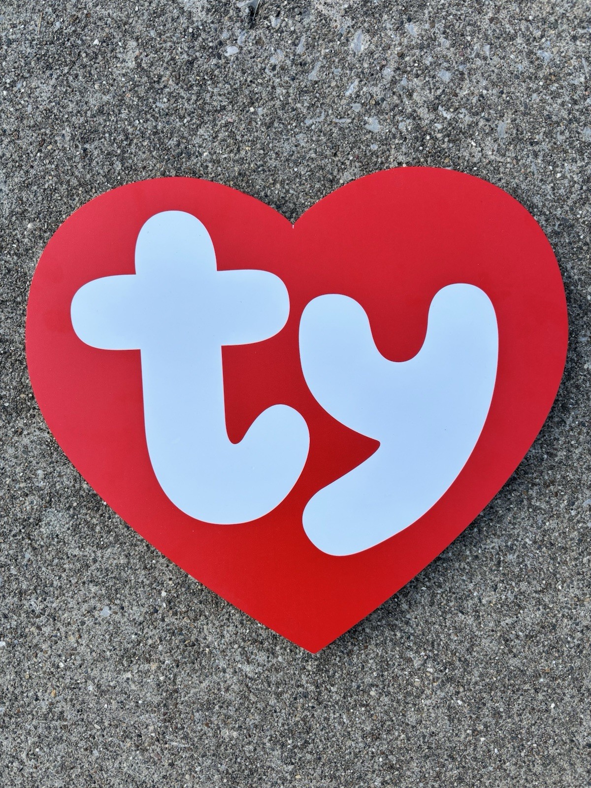 Vintage TY BEANIE BABIES LARGE VINYL HEART STORE DISPLAY SIGN 15 1/2″x14″