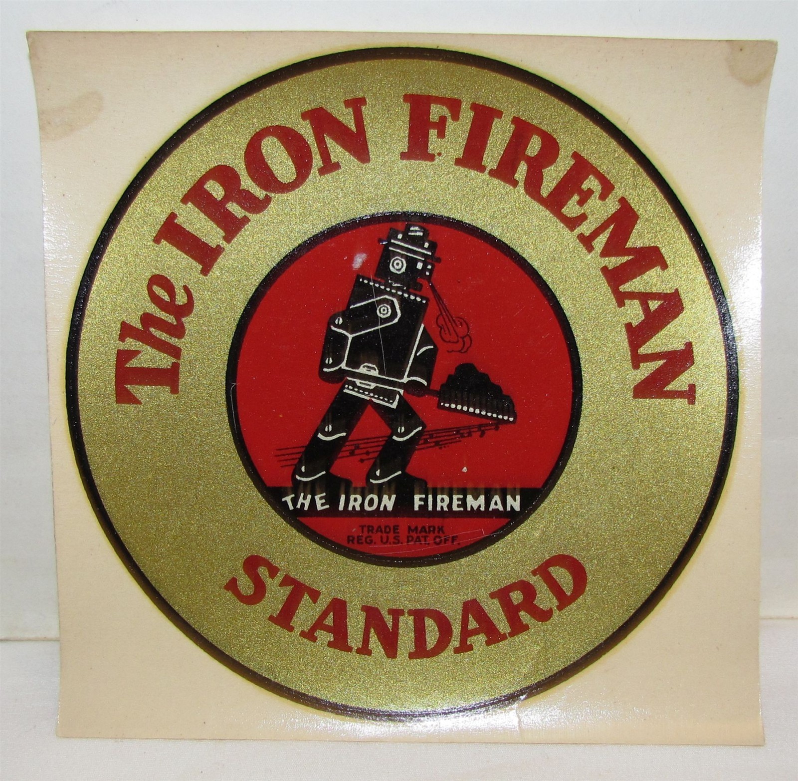 Vintage The Iron Fireman Standard Coal Decal