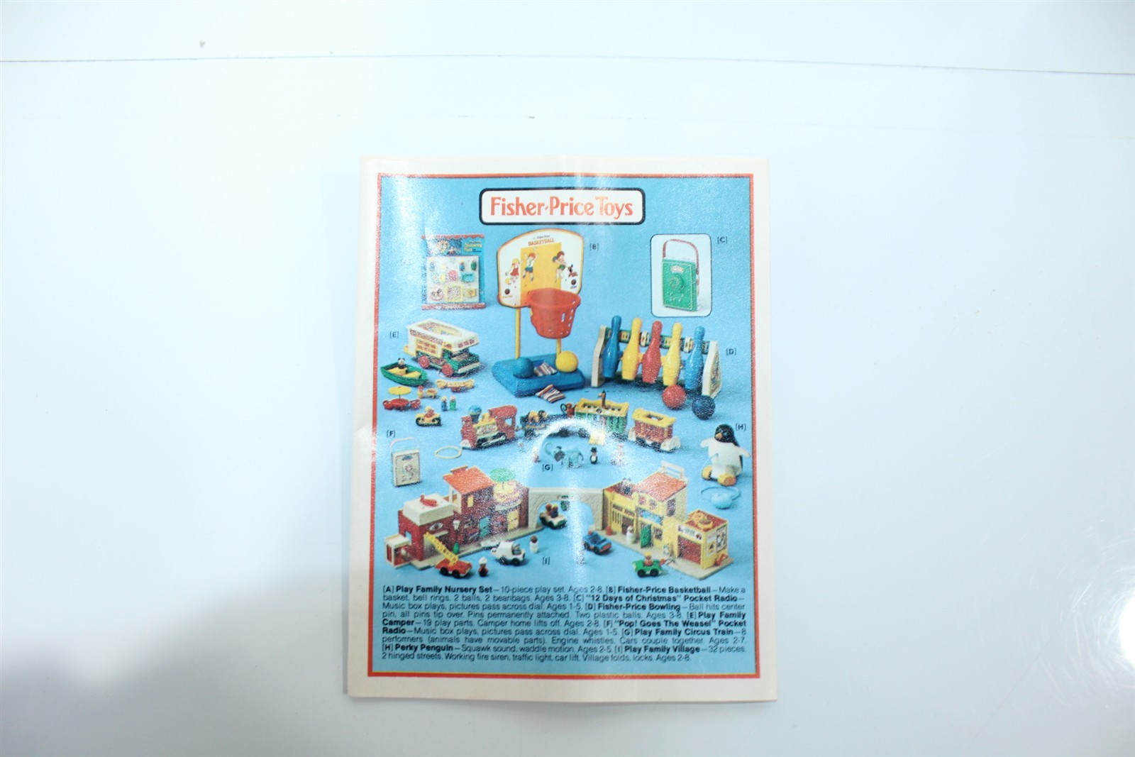 Vintage Fisher-Price Toys Lot of 2 Advertising Sheets Full Color Ad Papers
