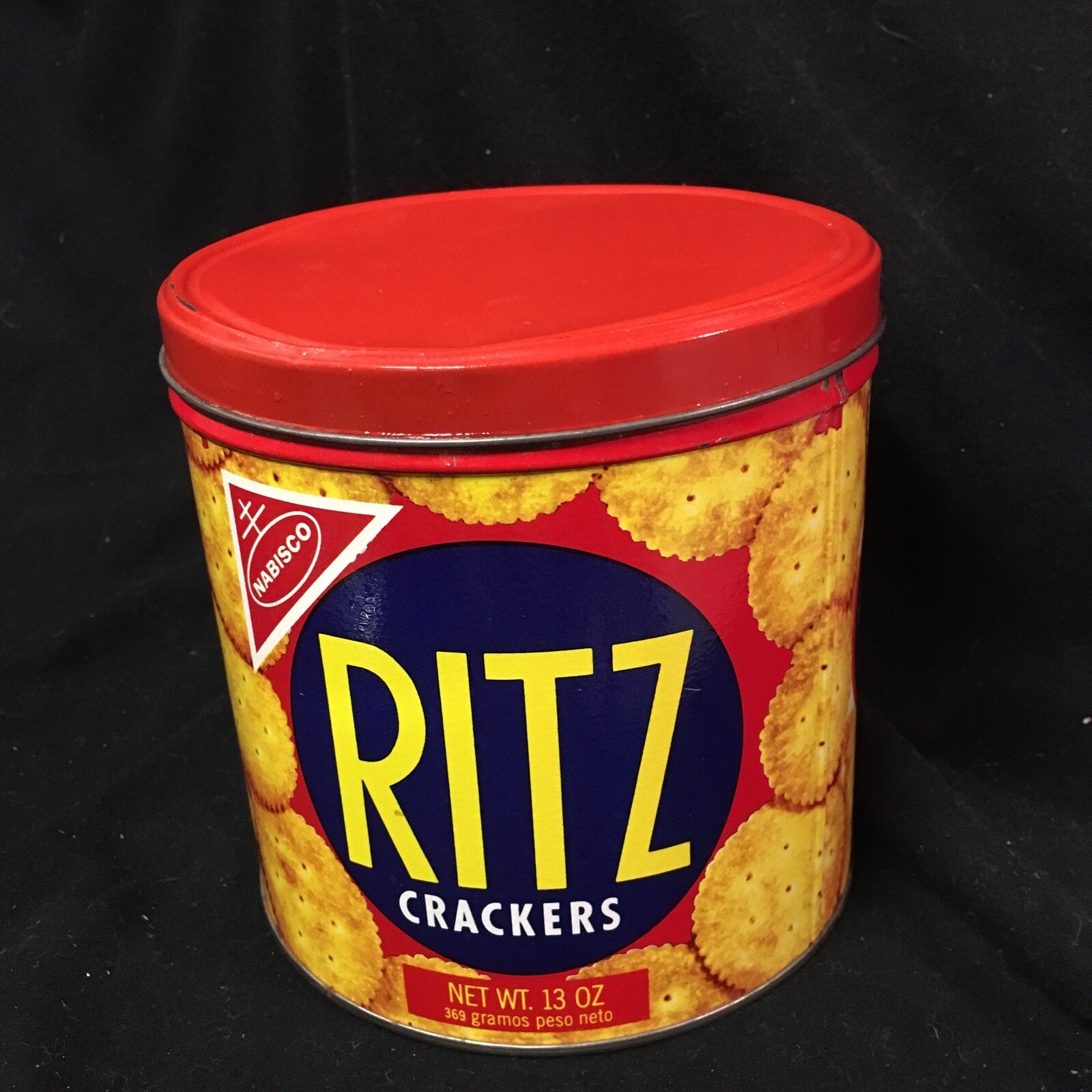 Vintage 1977 Nabisco Ritz Cracker Collectible Tin Round 13 OZ Read Description