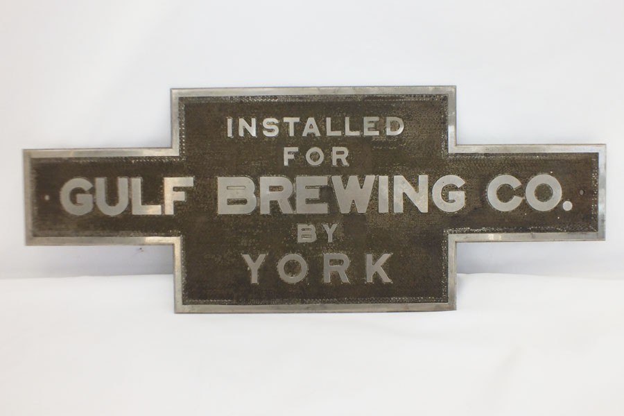 Vtg 1930s Gulf Brewing Co Company Grand Prize Beer Sign Advertising Houston Tx