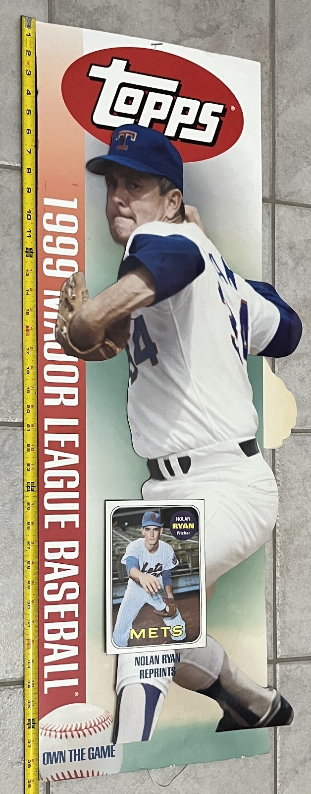 TOPPS Nolan Ryan Texas Rangers Roger Clemens Blue Jays Retail Promo Display Sign