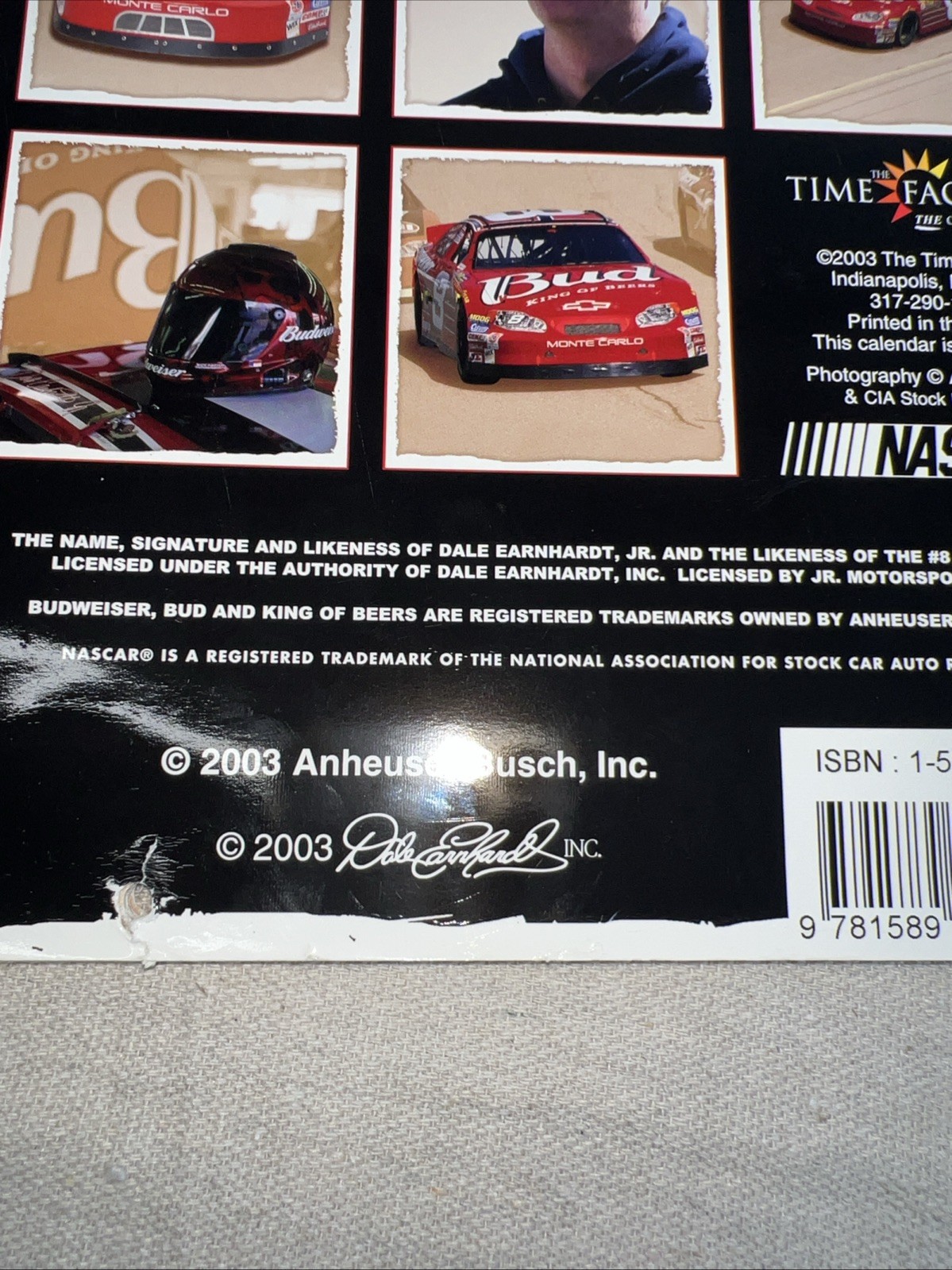 2004 calendar Nascar 8 Dale Earnhardt Jr. Bud Budweiser Monte Carlo
