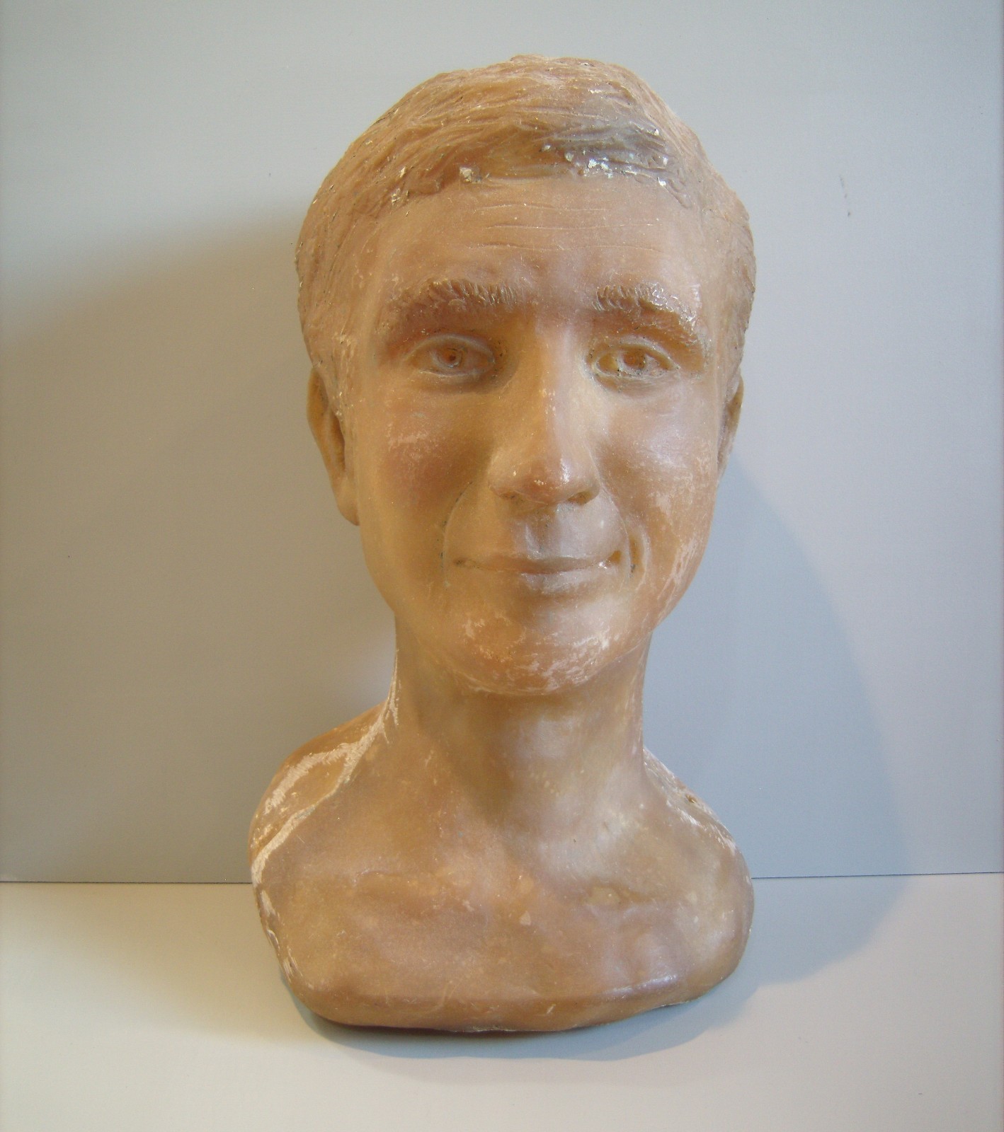 Large Vintage Eames Era Industrial Male Mannequin Bust Head Art Sculpture
