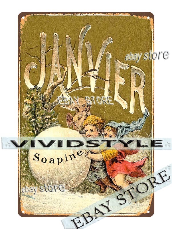 Tin Sign Soapine vintage merchant card unframed prints