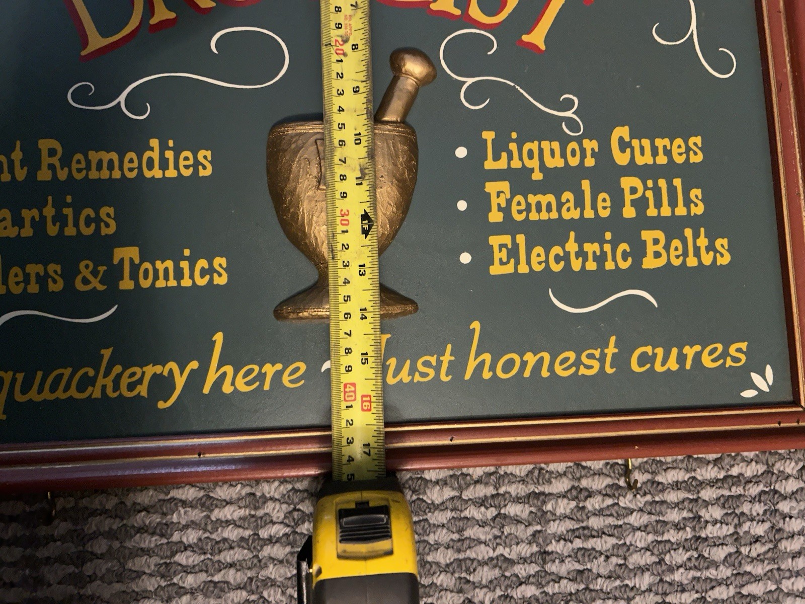 Registered Druggist Wooden Sign No Quackery Here Just Honest Cures