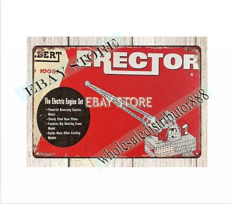 home decor wall art 1957 Gilbert Erector Metal Building Model Set metal tin sign