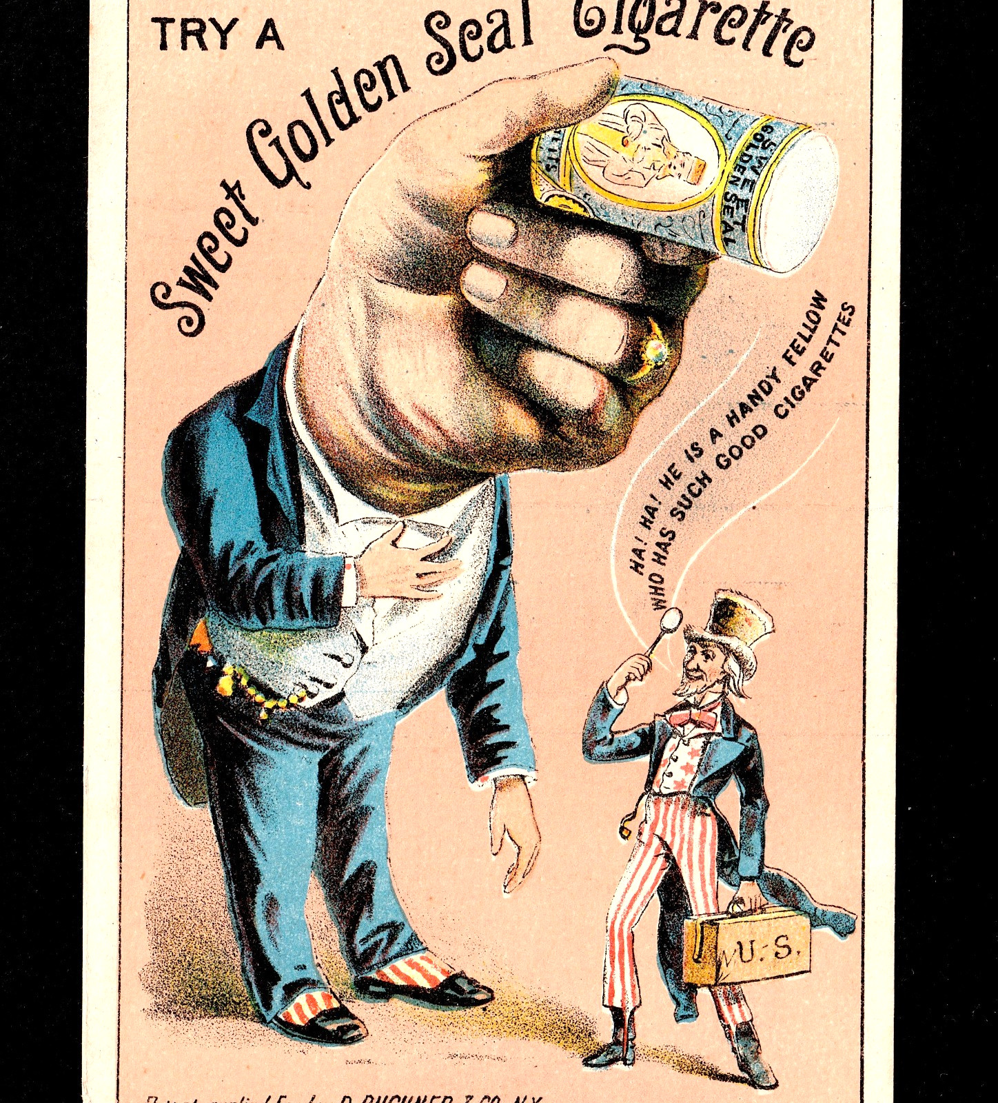 Uncle Sam Sweet Golden Cigarette Tobacco Puzzle 100 Handy Fellow Trade Card j.US