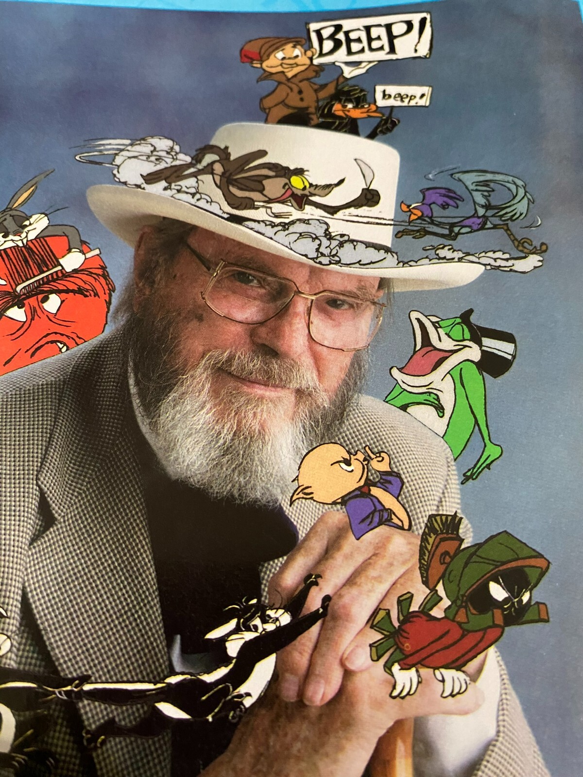 CHUCK JONES 1997 ad 85th Birthday, Bugs Bunny, Pepé Le Pew, Marvin the Martian