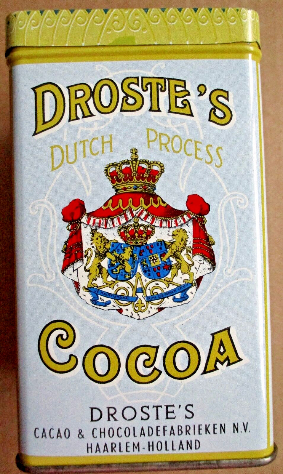 VINTAGE~DROSTE’S DUTCH PROCESS COCOA 8 oz. TIN w/RECIPES~Haarlem Holland