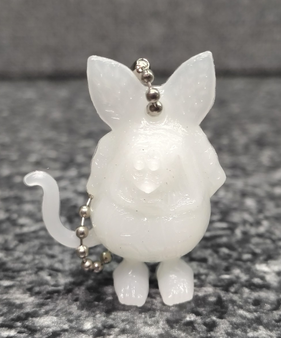 Ed Roth Rat Fink White Gumball Charm Keychain Figure 1 1/2″ 2000’s Plastic New