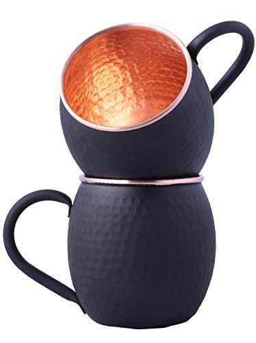 Staglife 20oz Black Matte Copper Moscow Mule Mugs Set of 2