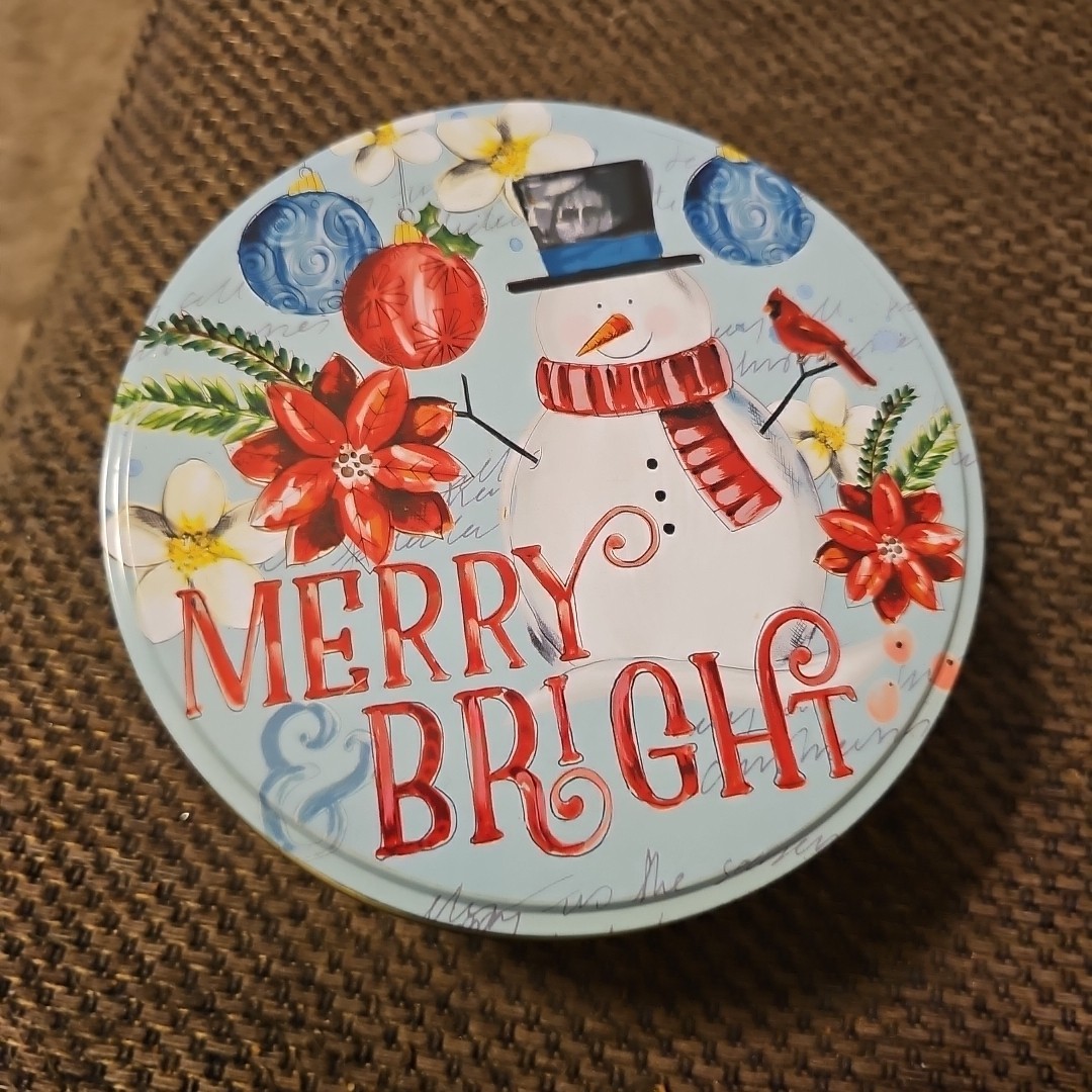 2~Christmas Tins Snowman Advertising