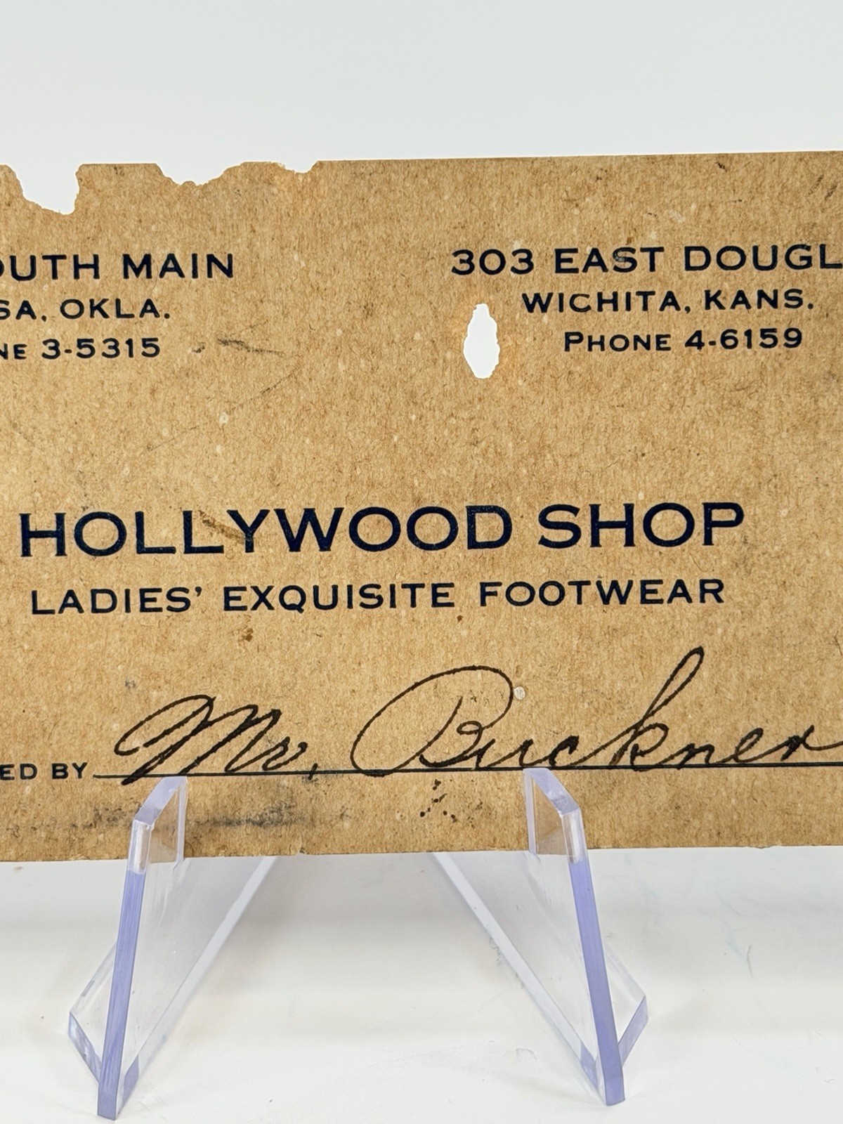 Vintage Hollywood Shop Ladies Footwear Card Tulsa OK Wichita KS 1920s