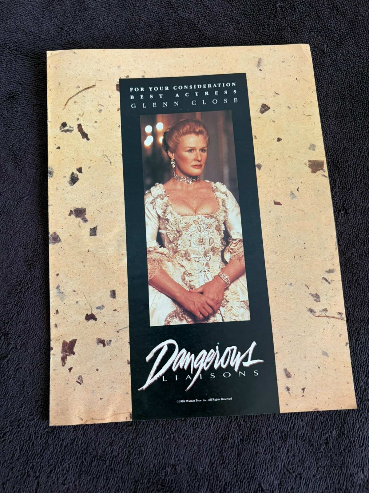 A FISH CALLED WANDA 1988 Oscar ad Kevin Kline & DANGEROUS LIAISONS Glenn Close