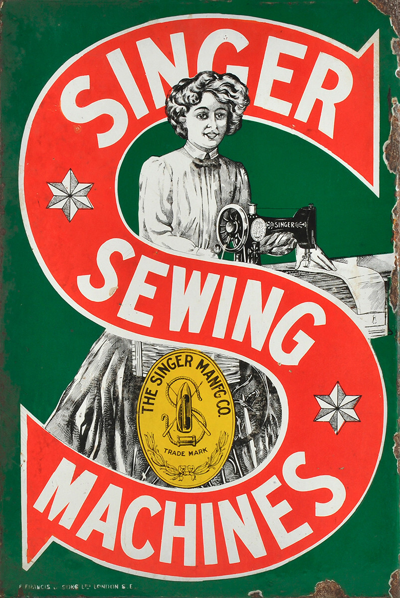 SINGER SEWING MACHINES ADVERTISING SIGN