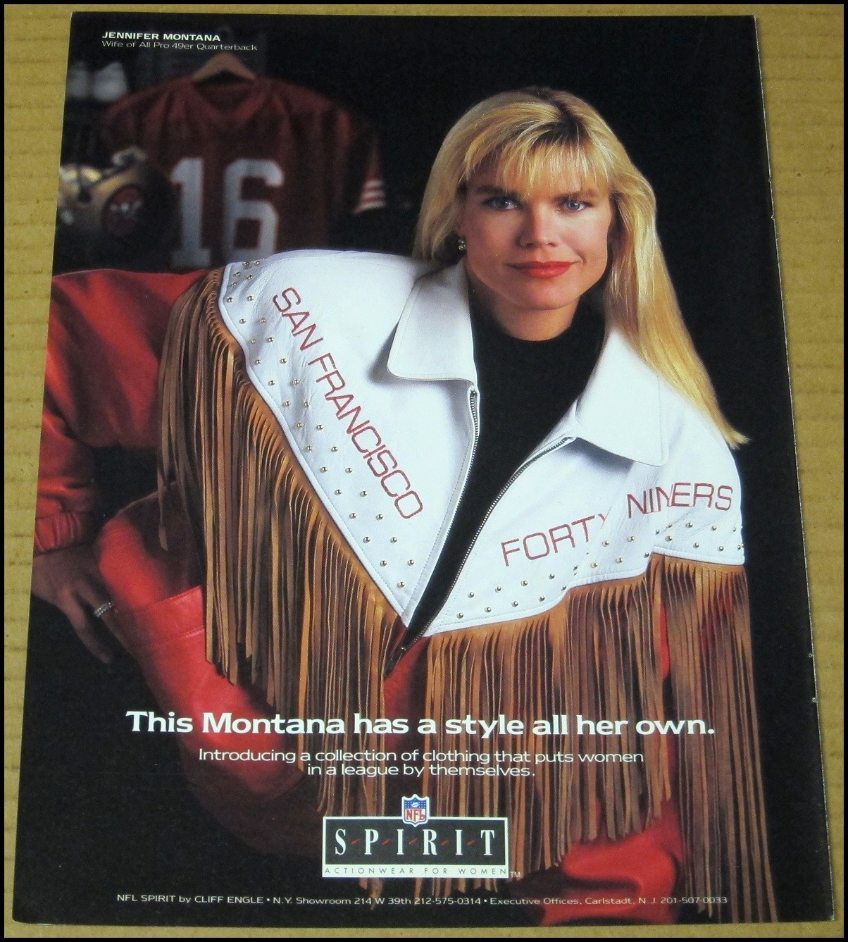1991 NFL Spirit Print Ad Advertisement San Francisco 49ers Jennifer Montana Joe