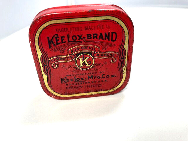 Vintage Kee Lox Brand Typewriter Non-Grease Ribbons Tin