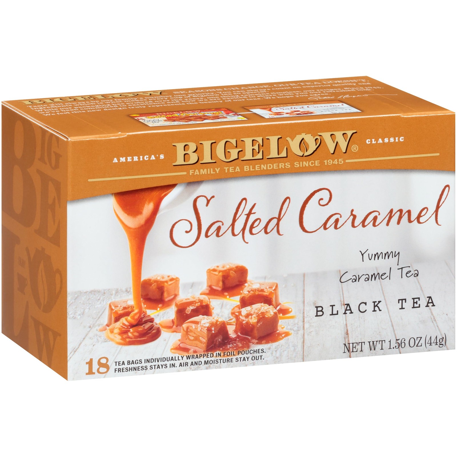 Bigelow Tea Salted Caramel Black Tea, Caffeinated 18 Count (Pack of 6)